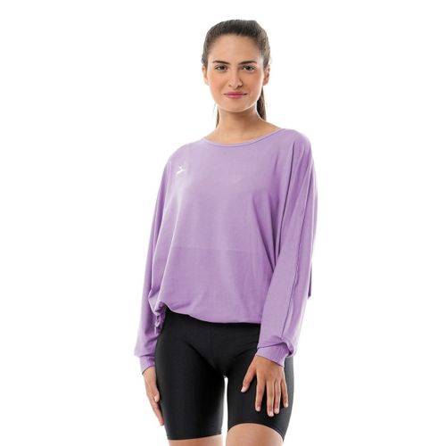 Doe Loose Fit Plain Sports Sweatshirt-Purple