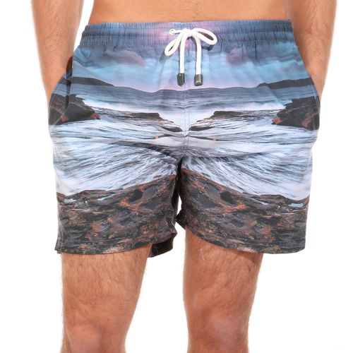 Waterproof Colorful Printed Swimming Shorts- Printed Landscape