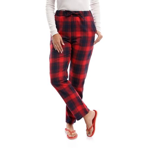 Women Home Wear Pajama Pant Caro Navy*Red