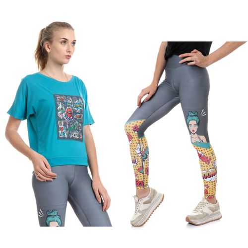 Set Of Sports Legging And T-shirt - Pop Girl