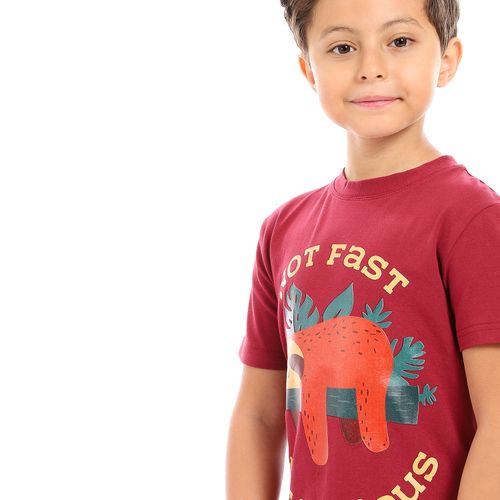 Kids Printed Cotton T-shirt 'Not Fast Not Furious'