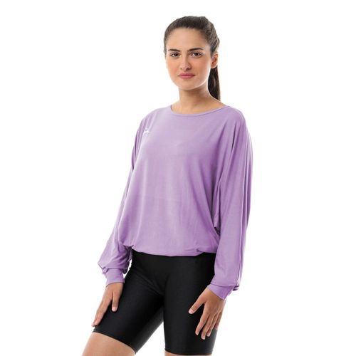 Doe Loose Fit Plain Sports Sweatshirt-Purple