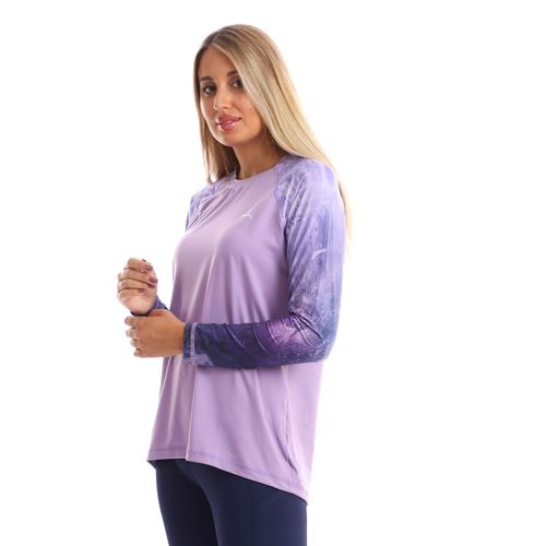 Printed sleeves t-shirt - Artistic Lavender