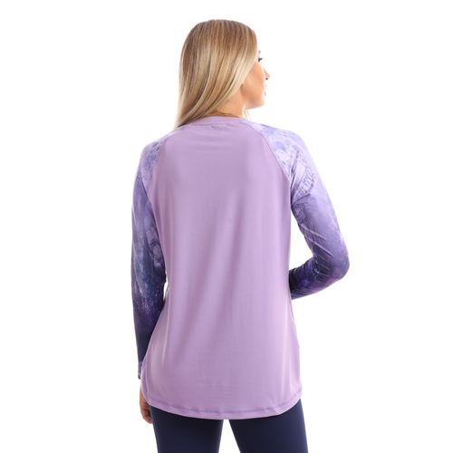 Printed sleeves t-shirt - Artistic Lavender