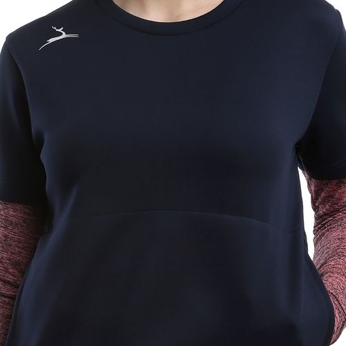 Sportive 2 Sides Zipper T-shirt-Navy*Pink