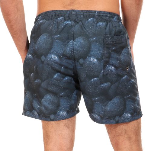 Waterproof Colorful Printed Swimming Shorts- Black Stones