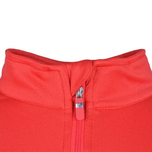 Bi-Toned Women Sportive Quarter Zipper Shirt-Red*White
