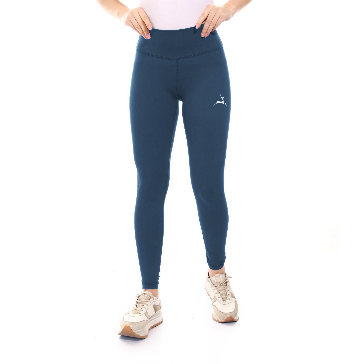 Plain Sportive stretch leggings-Navy