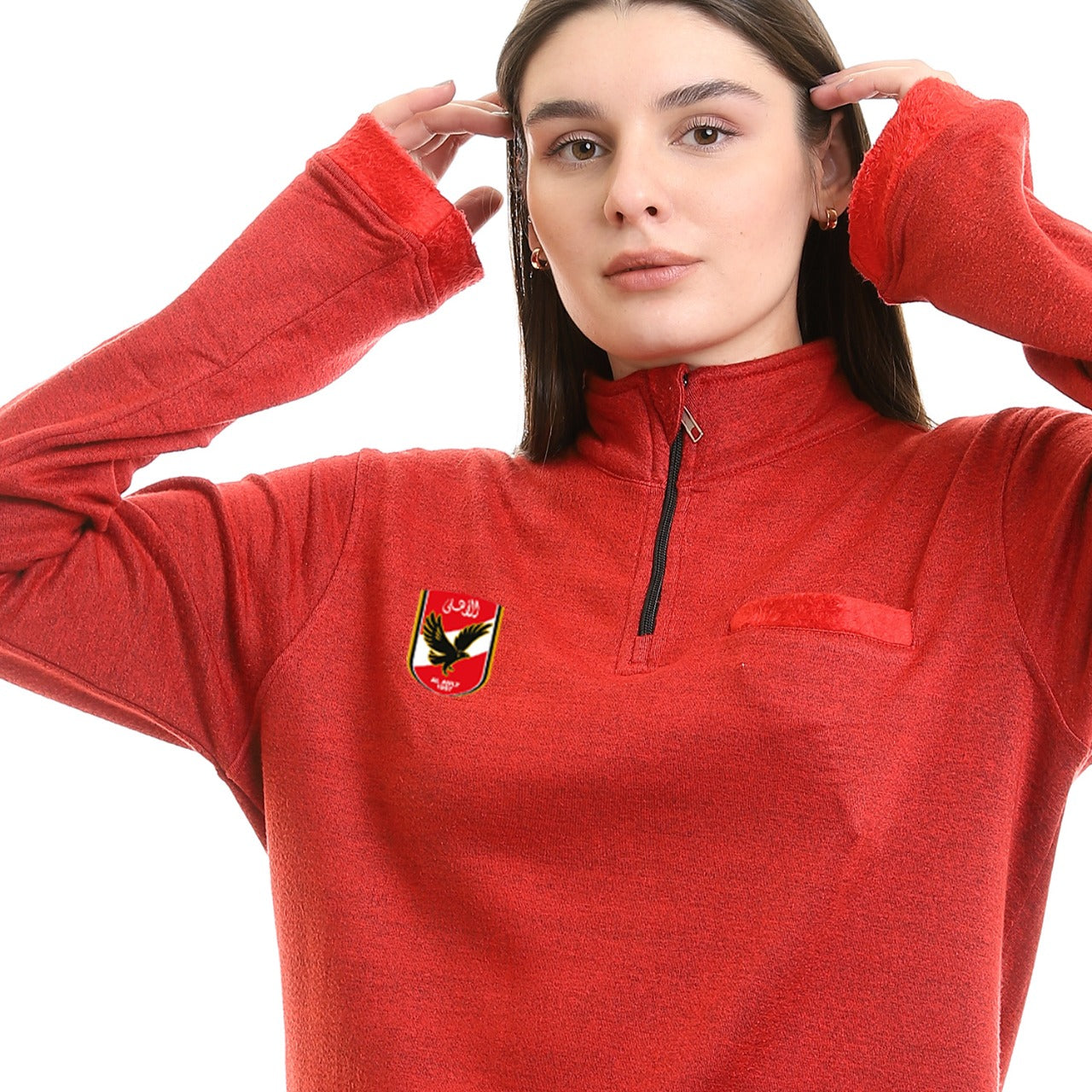 Al-Ahly Unisex Cotton Pullover Hoodie Red