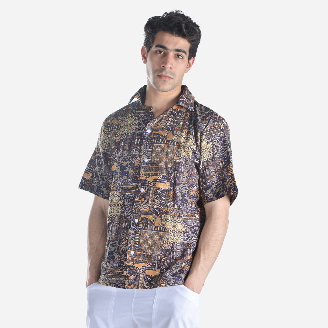 Cotton printed Hawaii shirt- Sun Set