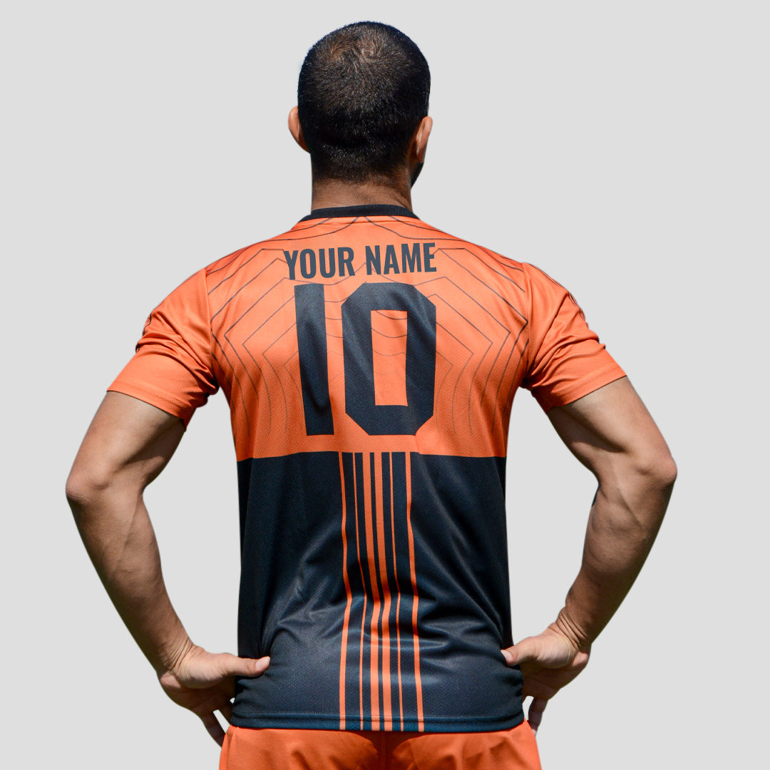 Viga black and orange soccer jersey ( add your name )