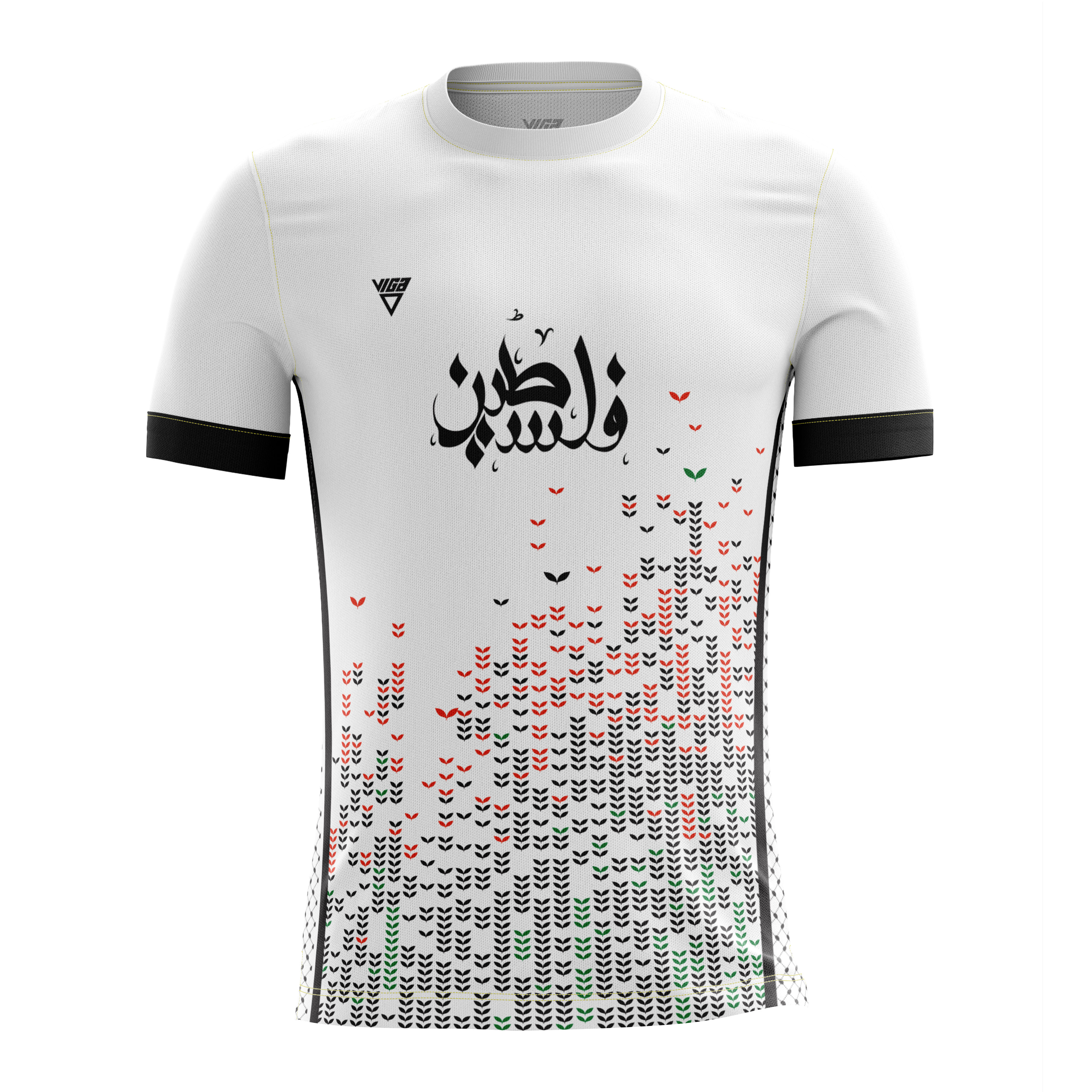 Palestine White Soccer T-shirt