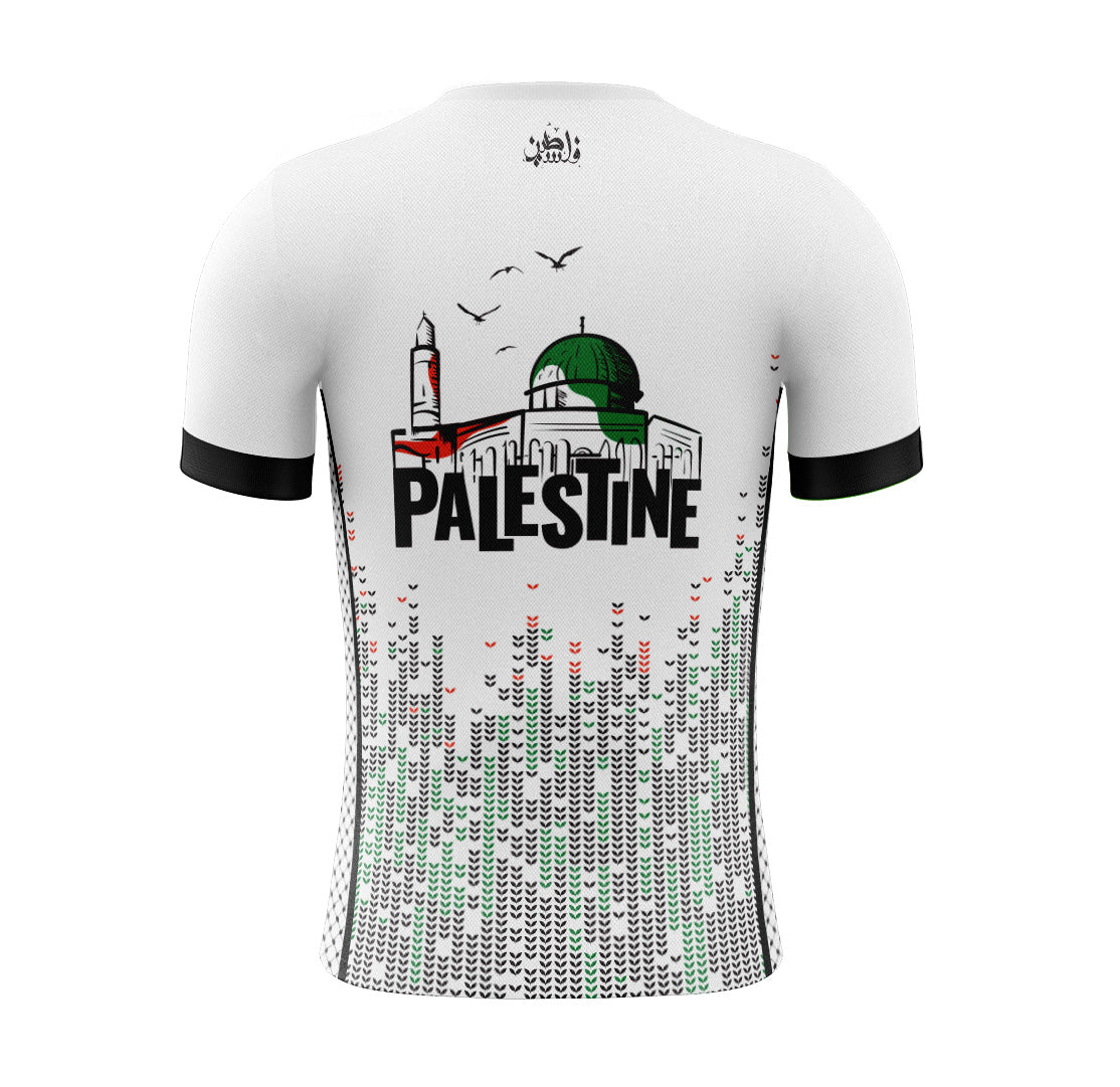 Kids Palestine White Soccer T-shirt