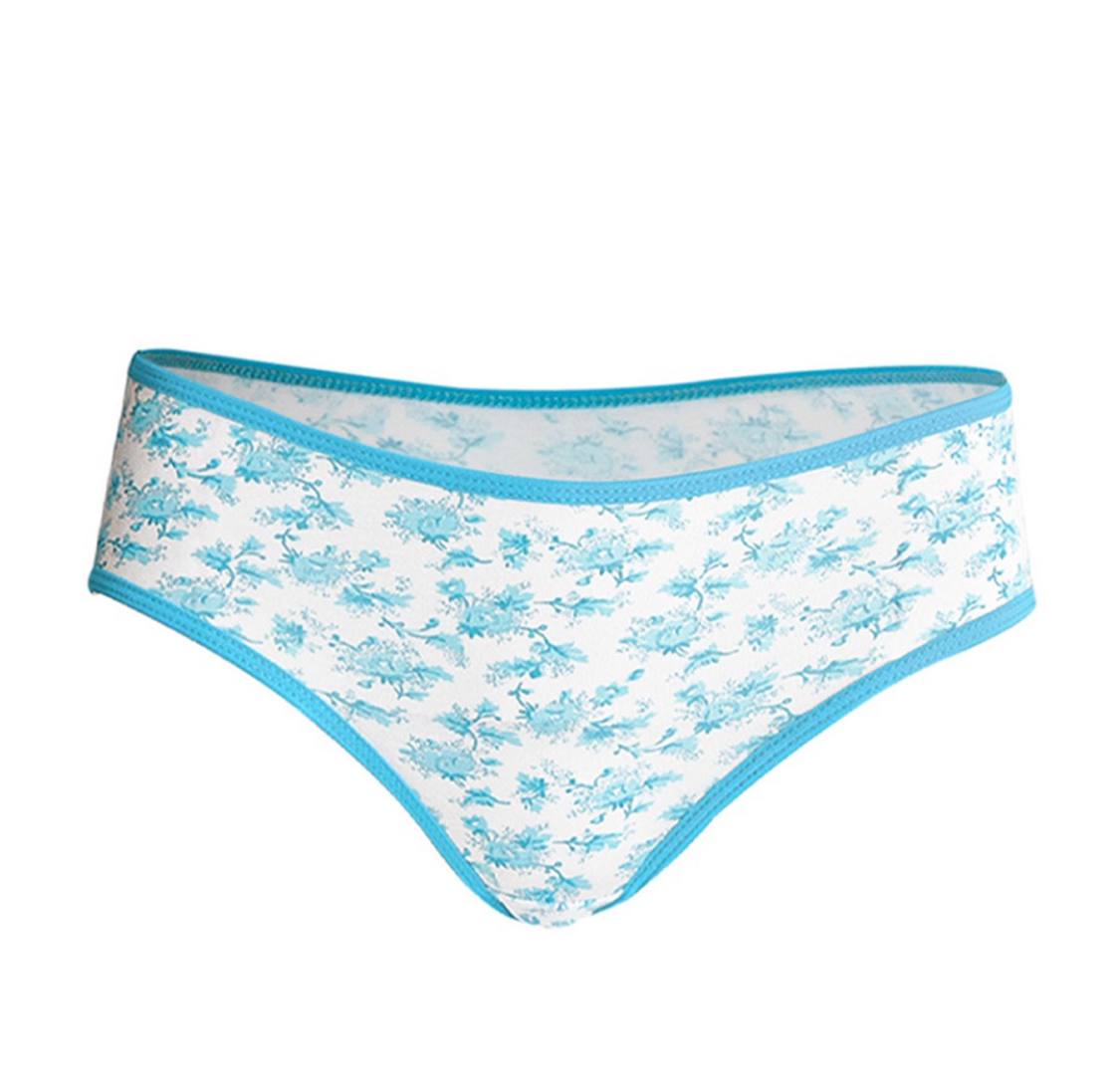 "Mirette" Set of Soft Bra and Bikini Panties- Blue Flowers