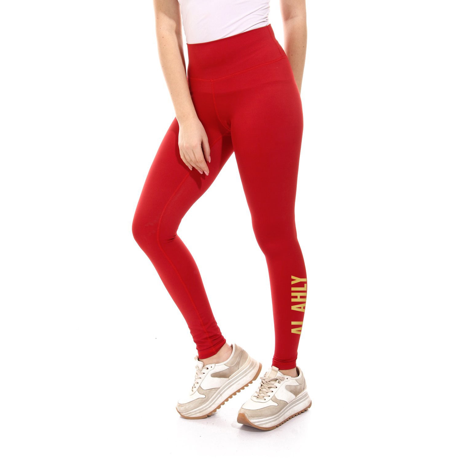 Al-Ahly Plain Sportive Stretch  legging Red