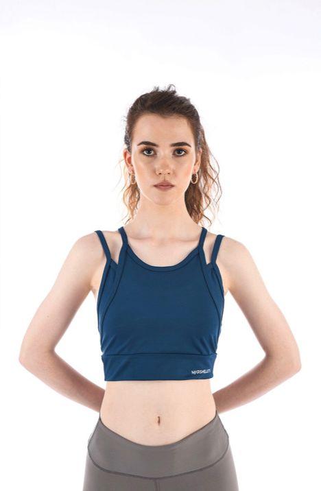 MARSHELLE'S Women Solid Double Layered Sports Bra