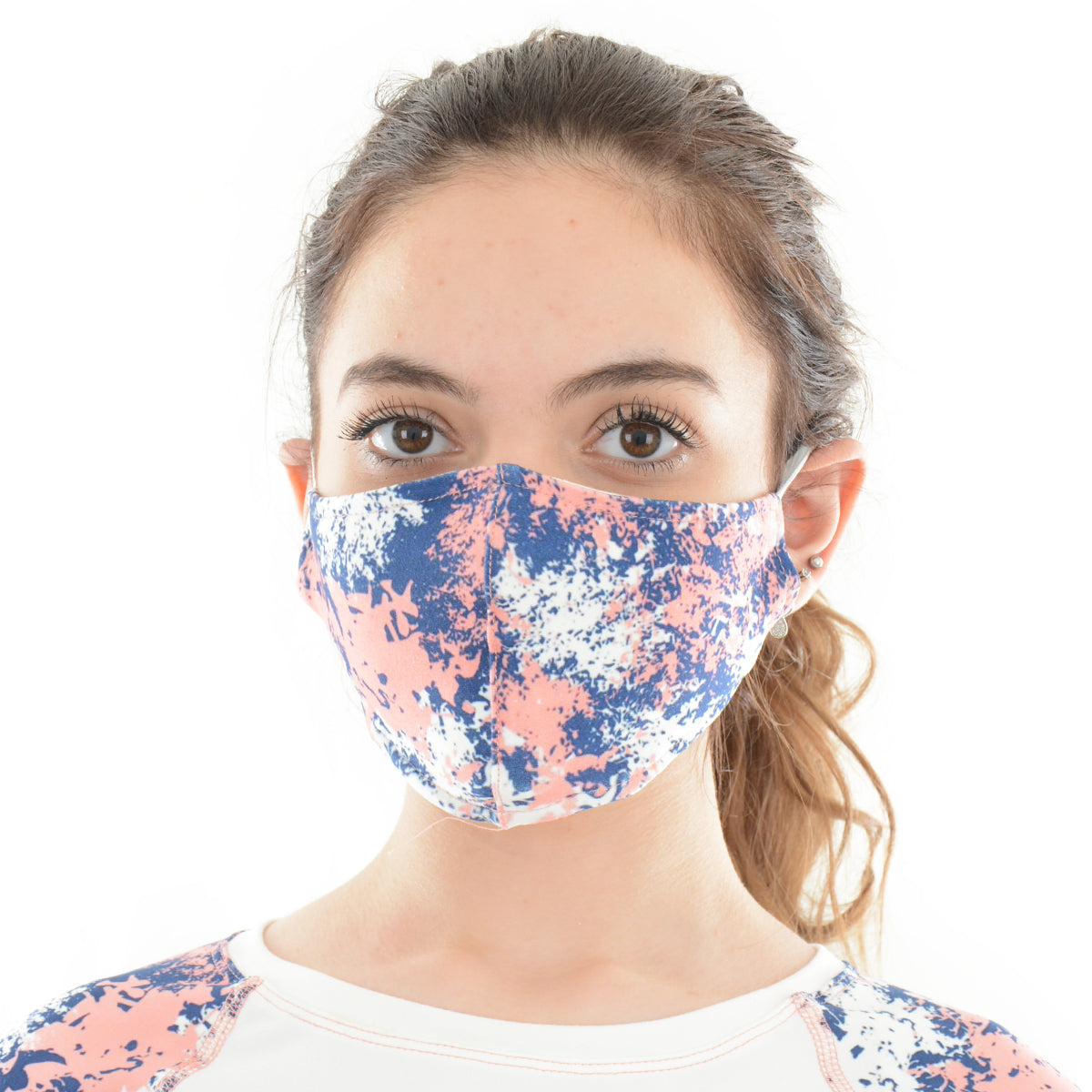 Dust proof printed mask - Navy'n Pink patches - Champsland