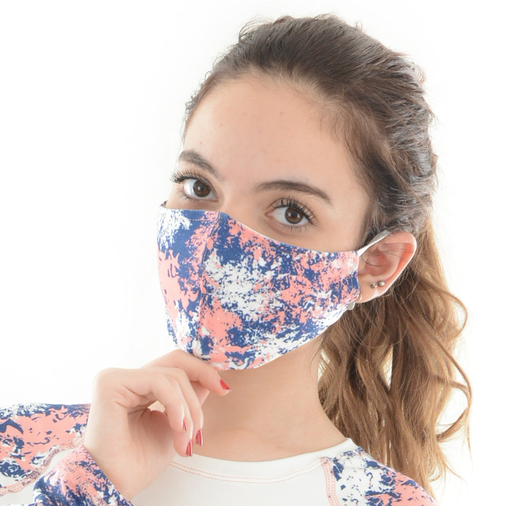 Dust proof printed mask - Navy'n Pink patches - Champsland