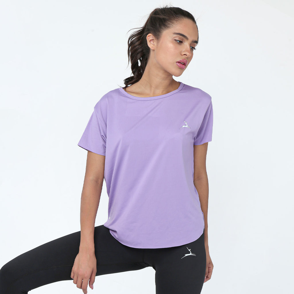 "Doe" Basic lightweight short sleeved T-shirt / Lavender - Champsland