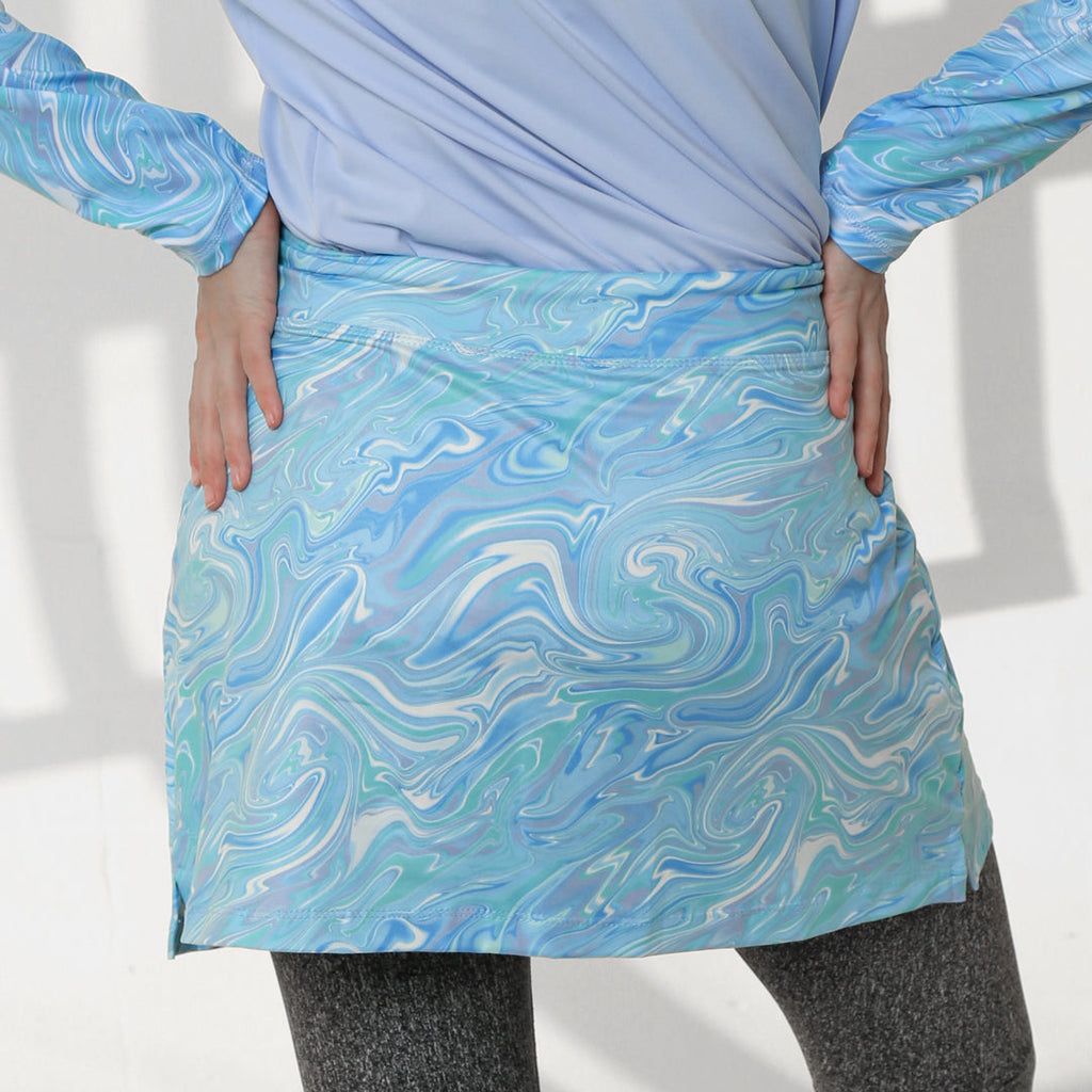 Dry fit printed skirt - Marble Sky - Champsland