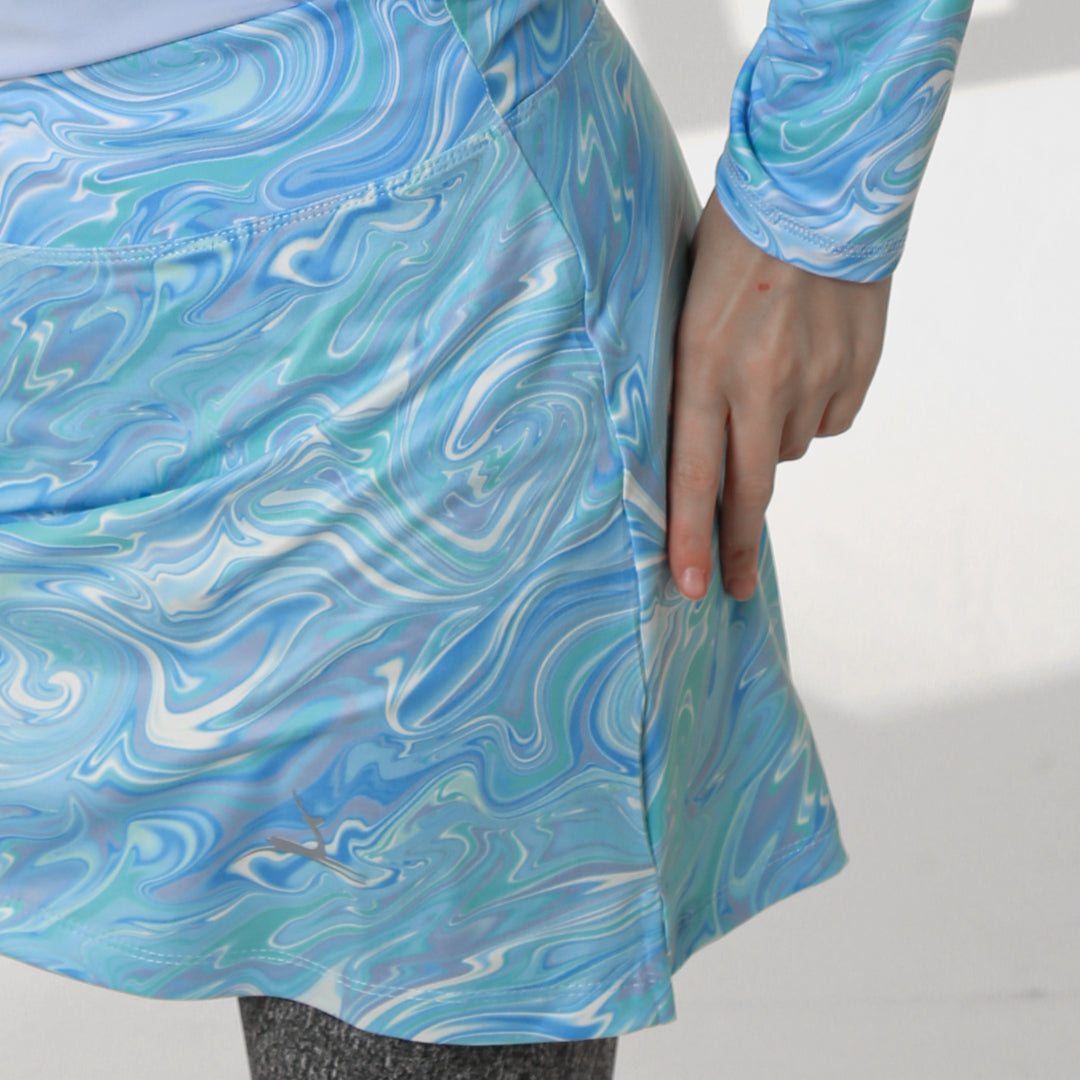 Dry fit printed skirt - Marble Sky - Champsland