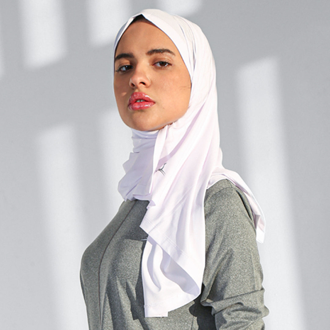 Doe dri-fit sports hijab scarf - White - Champsland